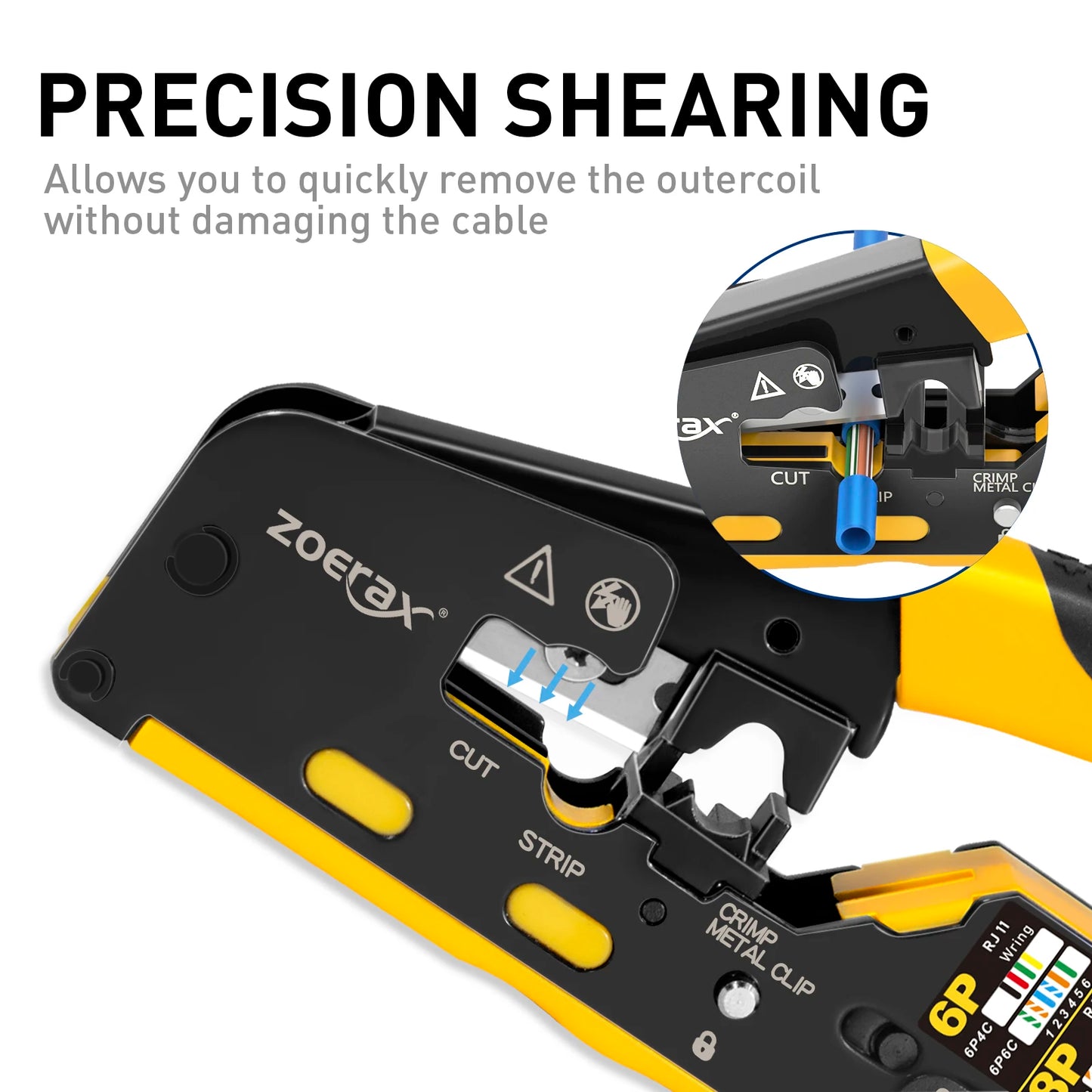 RJ45 Crimp Tool Kit Pass Thru Ethernet Crimper for Cat5e Cat6 Cat6a 8P8C Modular Connectors, All-in-One Cat6 Crimping Tool and Tester