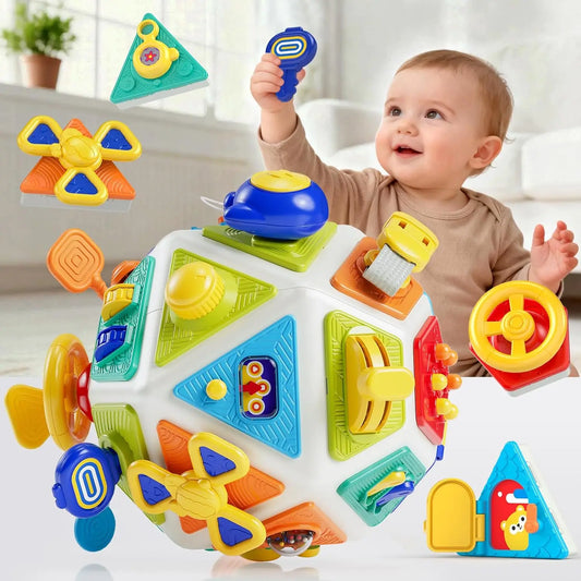 22-in-1 Baby Busy Board Activity Cube Toys Montessori Toy Educational Learning Sensory Travel Toys for Infant Christmas Gifts