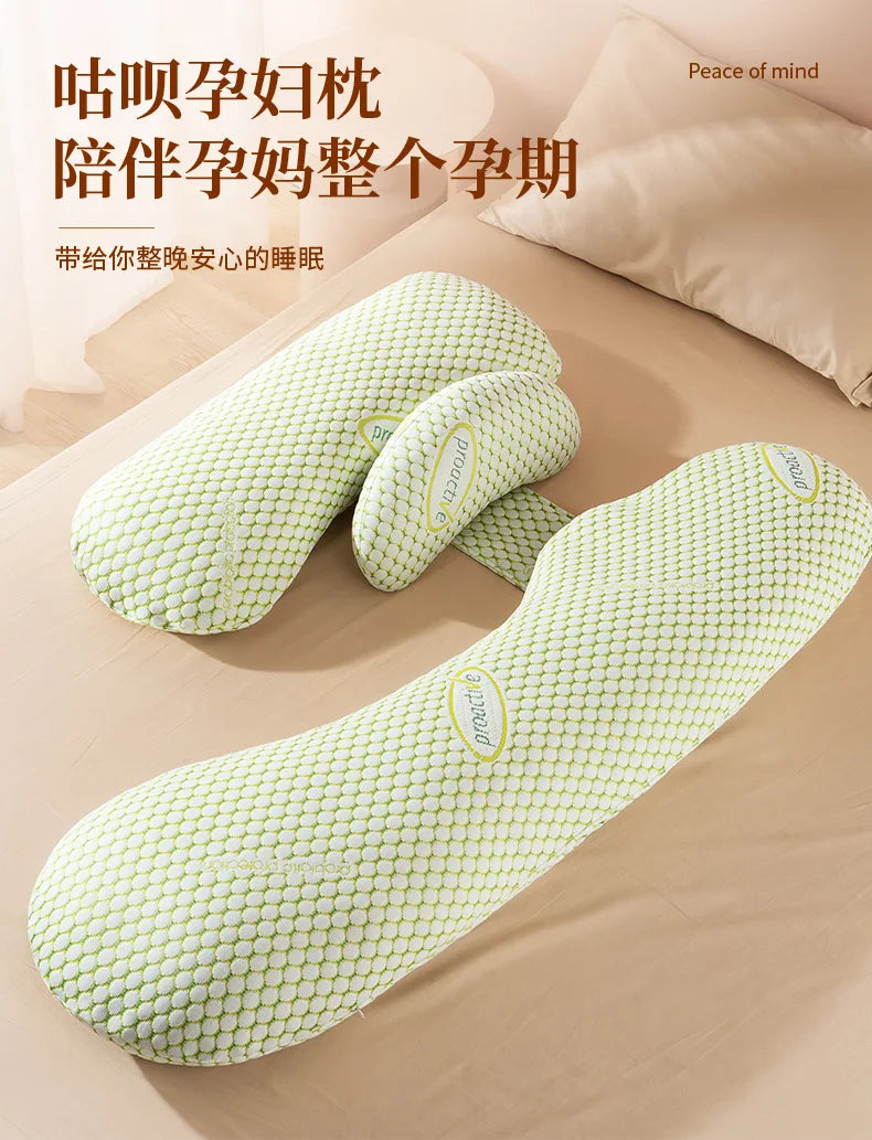 U-Shaped Pregnancy Pillow for Side Sleeping Maternity Body Pillow with Back & Belly Support Cooling Summer Sleep Comfort