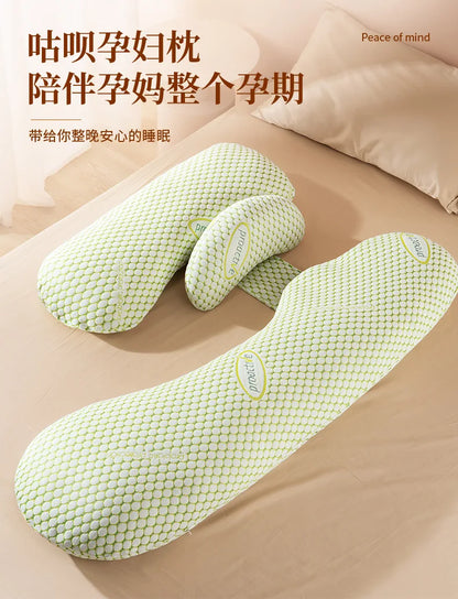 U-Shaped Pregnancy Pillow for Side Sleeping Maternity Body Pillow with Back & Belly Support Cooling Summer Sleep Comfort