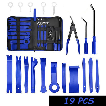19Pcs Trim Removal Tool Set Clip Plier Upholstery Remover Nylon Car Panel Removal Set with Portable Storage Bag
