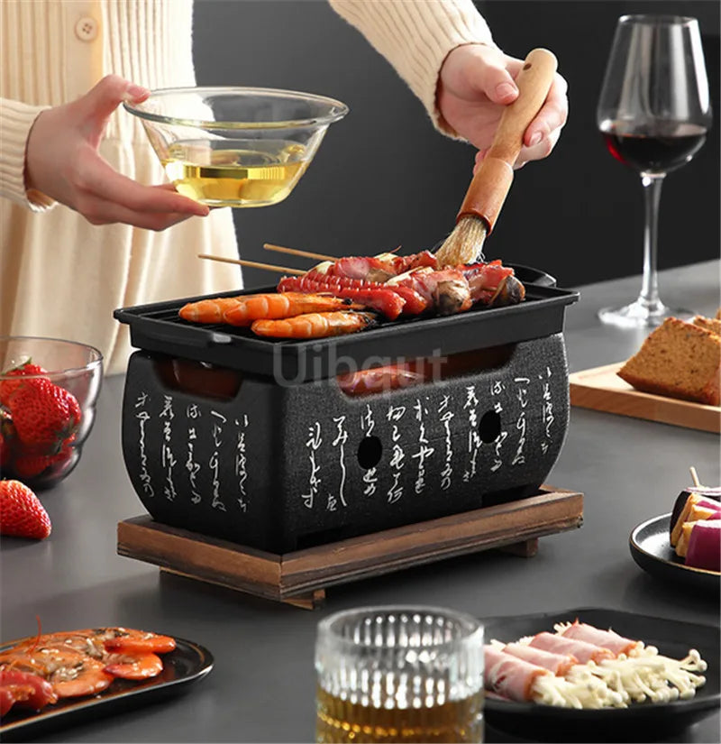 Portable Japanese Bbq Grill Korean Carbon Barbecue Grills Aluminium Alloy Indoor Outdoor Bbq Stove Barbecue Tools charcoal grill