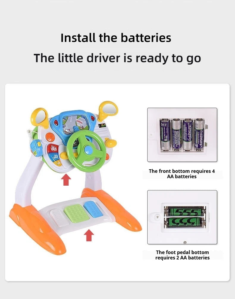 Child Simulation Music Simulated Driving Console Steering Wheel Toys Baby Driving Early Education Toys Intellectual Development