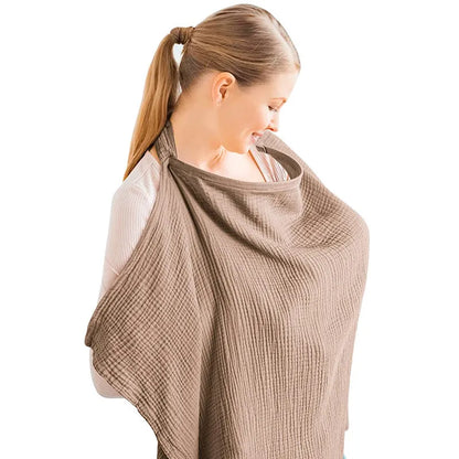 Breathable Baby Nursing Cover Maternity Breastfeeding Cover Cotton Muslin Baby Feeding Blanket Privacy Apron Stroller Blankets