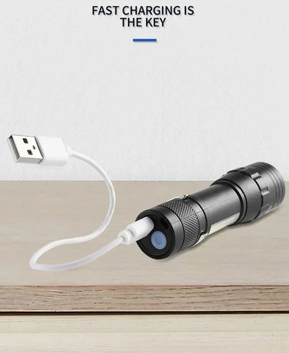 3 PCS Mini LED COB Flashlight Portable Rechargeable Torch with Pen Clip Zoomable Waterproof Light Tactical Lamp Camping Lantern