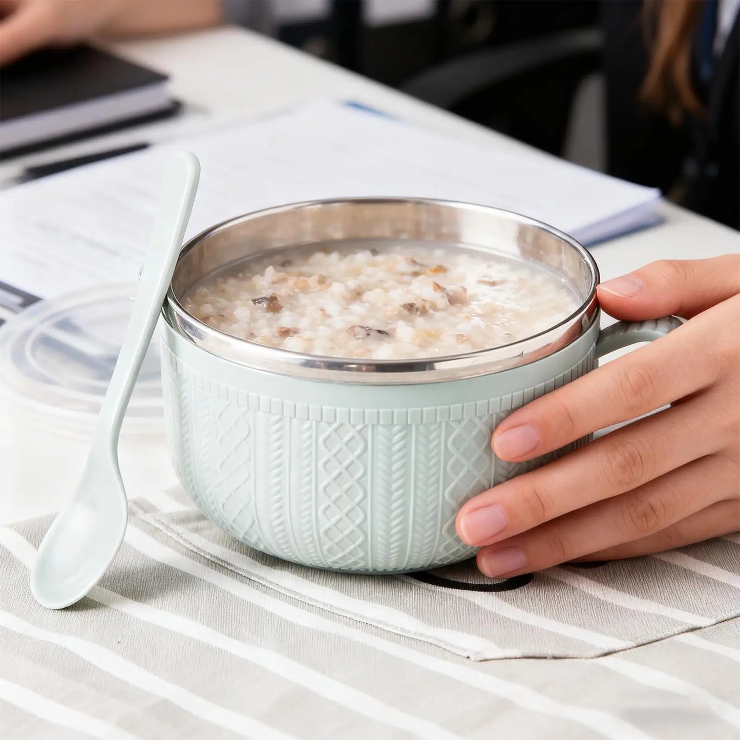 Large Soup Mug 25oz Cup Bowl with Lid Large Soup Mug Dinnerware for Travel Tea Christmas Cafe Oats Lunch Noodle Sandwich