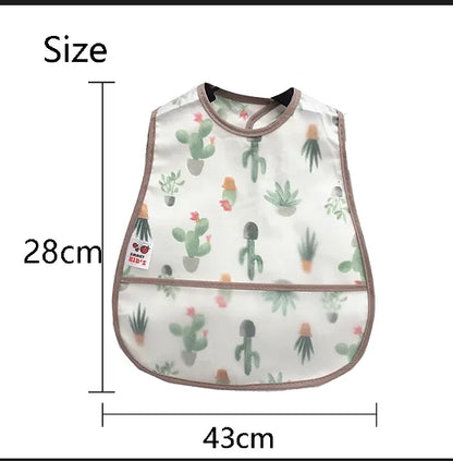 2023New Cartoon Pattern EVA Waterproof Pocket Lunch Feeding Bibs Adjustable Baby Bibs Cute Children Baby Apron Kids Burp Cloths