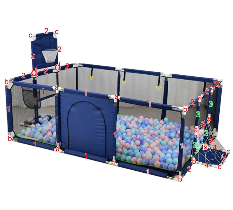 Playpens for Baby with Pull Rings Indoor Baby Playground Kids Balls Pool  Activity Fence Baby Games Park Child Safety Barrier