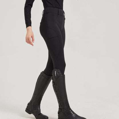 Professional equestrian pants full silicone quick-dry elastic tight equestrian sports pants anti-slip riding pants thick wear-re