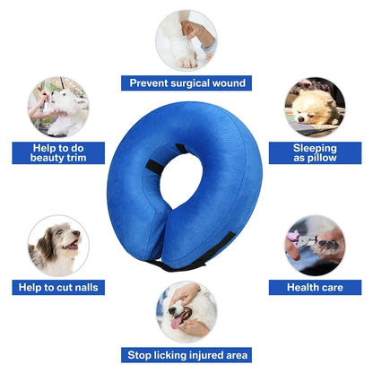 IEUUMLER Inflatable Recovery Dog Collar, Protective Donut Cone, Adjustable Soft Collar for Dog and Cat After Surgery Prevent from Biting & Scratching ( Size ,S/M/L) )