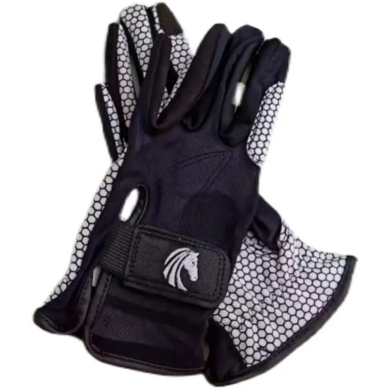 Summer Breathable Horse Riding Gloves lightweight Cozy Mesh Back Full Plam Silicone Grip Equestrian Gloves for Horseback Cycling