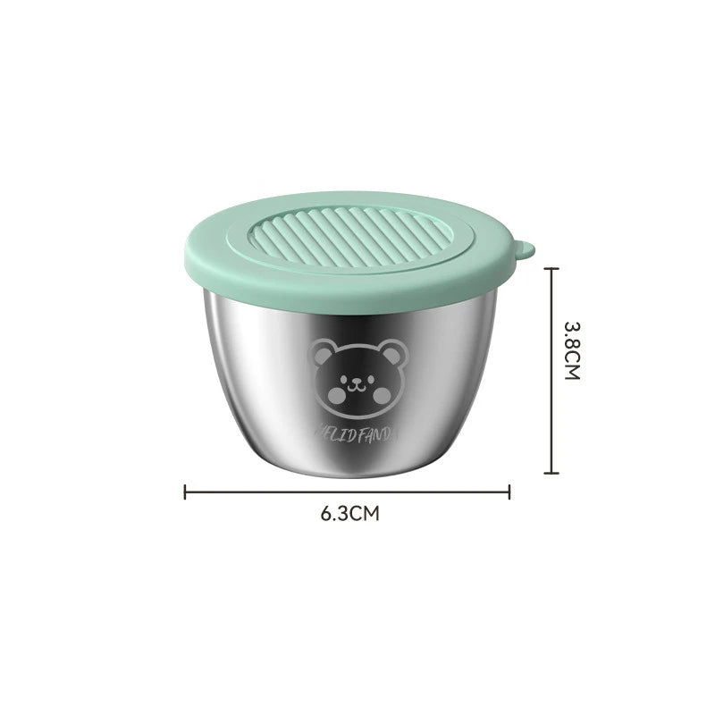 1pc Salad Dressing Container With Lid Reusable Stainless Steel Cup And Leakproof Silicone Lids For Lunch Box And Picnic