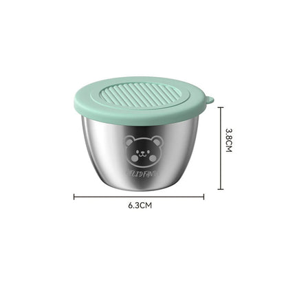 1pc Salad Dressing Container With Lid Reusable Stainless Steel Cup And Leakproof Silicone Lids For Lunch Box And Picnic