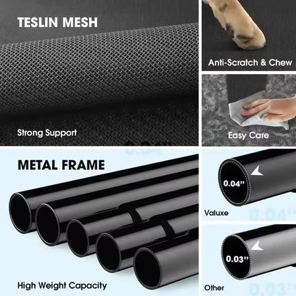 Large Dog Elevated Bed Cooling Pet Cot with Breathable Mesh Durable Frame Easy Clean Indoor Outdoor Raised Dog Bed for Home