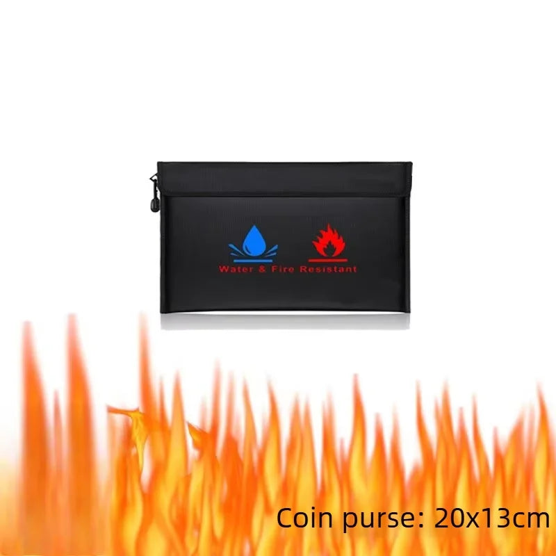 XL/L/M/S Fireproof Waterproof Document Bag Fire Safe Storage Pouch with Zipper Cash File Envelope Holder for H