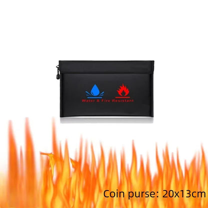 XL/L/M/S Fireproof Waterproof Document Bag Fire Safe Storage Pouch with Zipper Cash File Envelope Holder for H