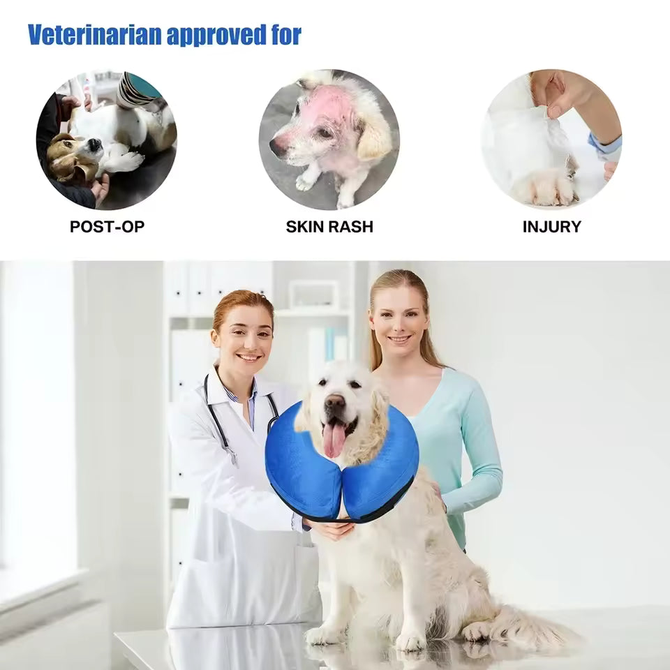 IEUUMLER Inflatable Recovery Dog Collar, Protective Donut Cone, Adjustable Soft Collar for Dog and Cat After Surgery Prevent from Biting & Scratching ( Size ,S/M/L) )