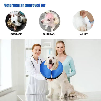 IEUUMLER Inflatable Recovery Dog Collar, Protective Donut Cone, Adjustable Soft Collar for Dog and Cat After Surgery Prevent from Biting & Scratching ( Size ,S/M/L) )
