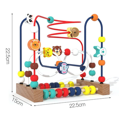 Montessori Baby Toys Wooden Roller Coaster Bead Maze Toddler Early Learning Educational Puzzle Math Toy for Children 1 2 3 Years