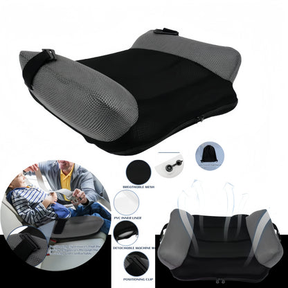 Kids Booster Seat Portable PVC Comfort Child Car Cushion Inflatable Travel Backless Space Saving Easy Fold With Bag