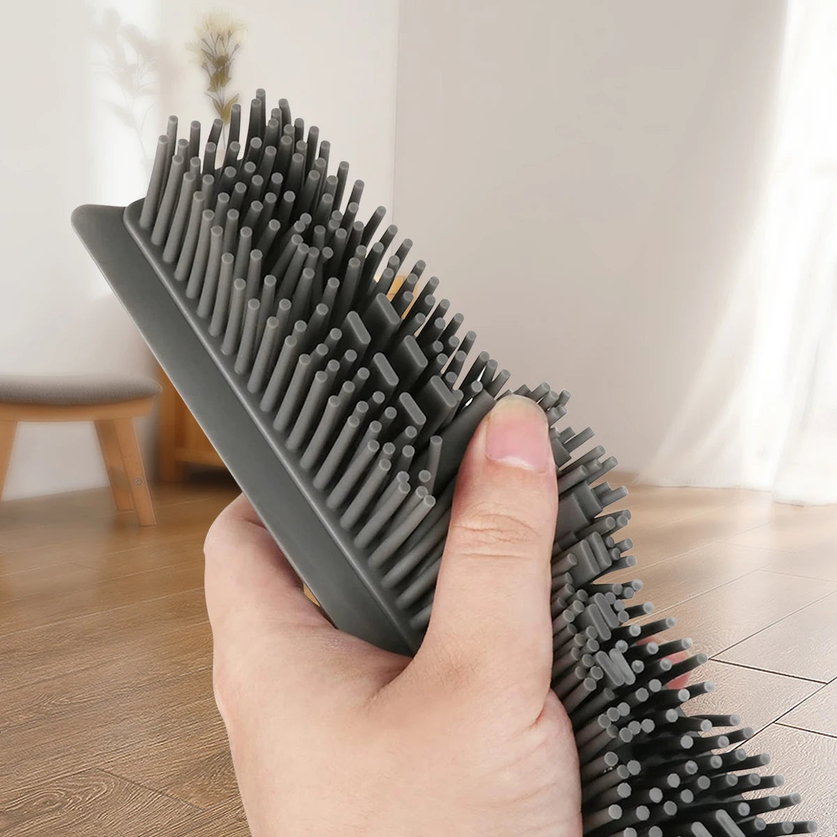 Carpet Rake for Pet Hair Removal, Reusable Pet Hair Remover Broom, 60'' Adjustable Long Handle Dog and Cat Hair Remover Tool Set of 3, Lint Remover Scraper for Carpets, Rugs, Mats, Couch, Car