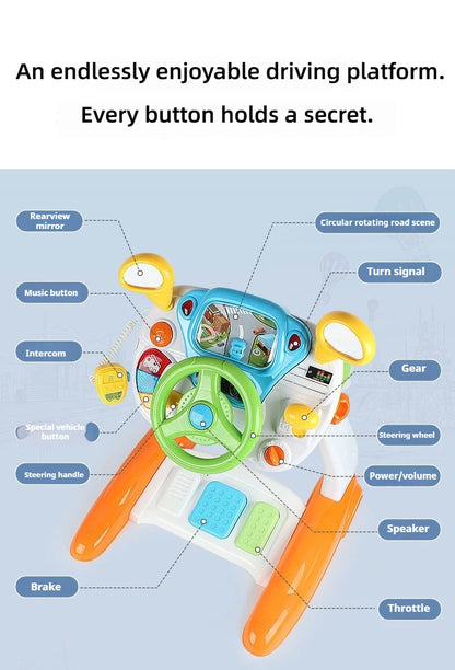 Child Simulation Music Simulated Driving Console Steering Wheel Toys Baby Driving Early Education Toys Intellectual Development