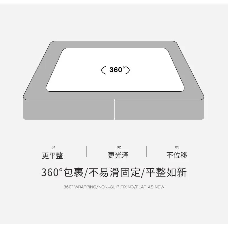 2025 new simple solid color washed cotton waterproof padded fitted sheet, No pillowcase, household mattress protective cover