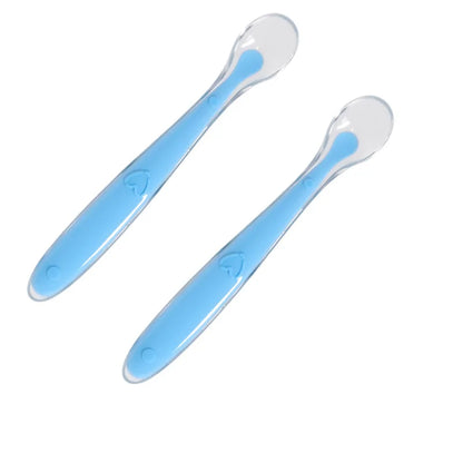 2 Pcs Baby Silicone Spoon Learning Spoon Set Stars Tableware Kids Soft Silicone Feeding Spoon Training Baby Reborn Silicone