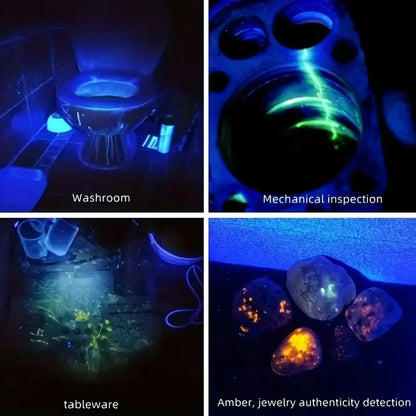 Blacklight Flashlight ,  365nm Purple Light Lamp BlackLight Banknote Detection USB Charging Flashlight Curing Colloidal Pet Moss Cat Stains Detector