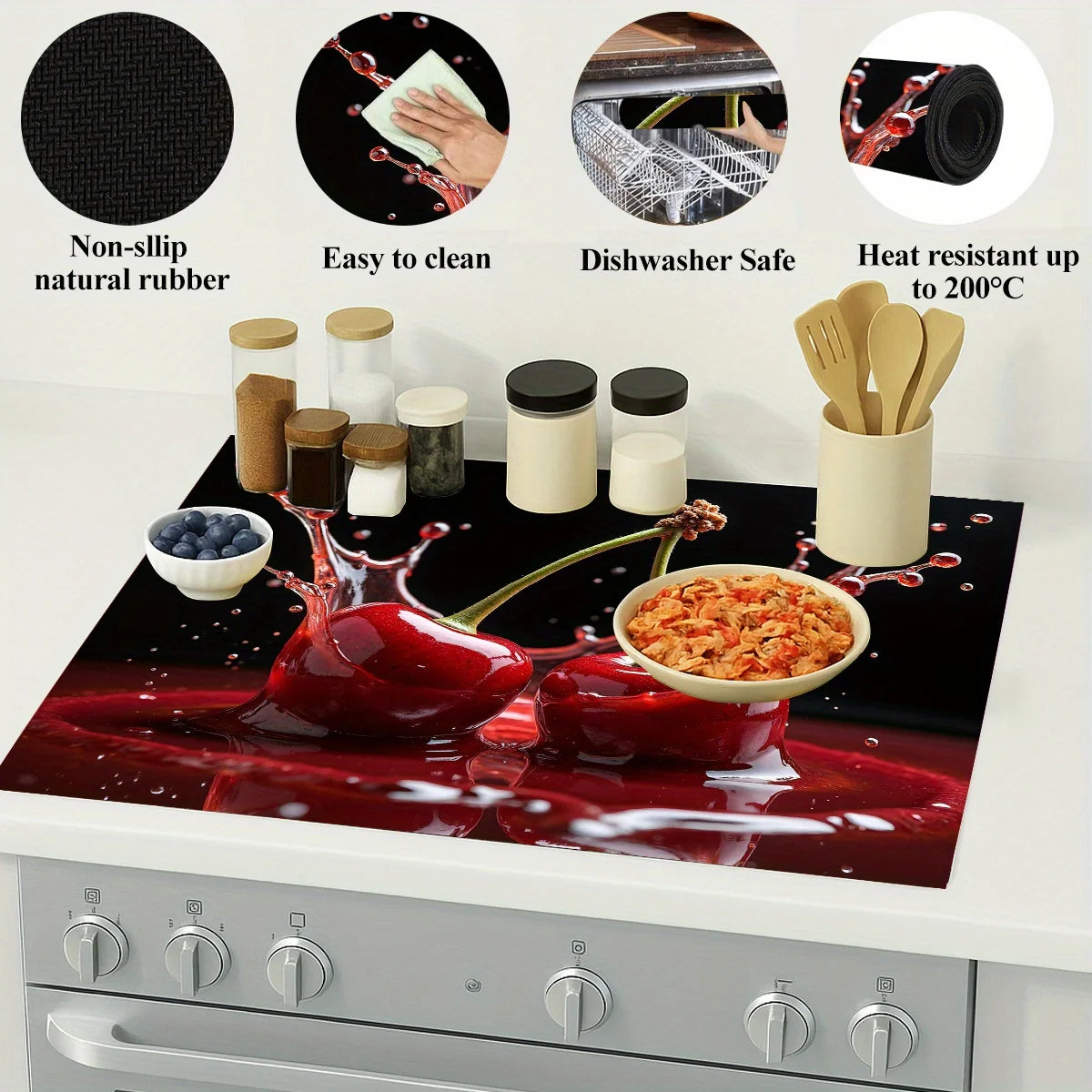 Fireproof Stove Top Covers for Electric Stove, Waterproof & Heat Resistant Mat for Glass Top, Stovetop Protector, Anti-Scratch
