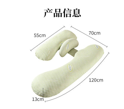 U-Shaped Pregnancy Pillow for Side Sleeping Maternity Body Pillow with Back & Belly Support Cooling Summer Sleep Comfort