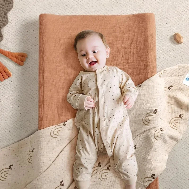 2PCS Diaper Changing Pad Cover Soft Breathable Cotton Newborn Baby Changing Mat Cover Solid Color Baby Shower Gifts