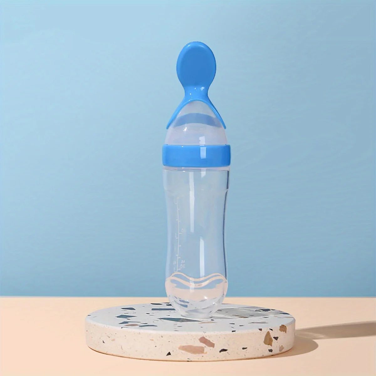 90ml/3oz Baby Silicone Spoon Feeder,Rice Paste Silicone Bottle,Squeeze Food Feeder for Infant-Perfect for Outside and Home
