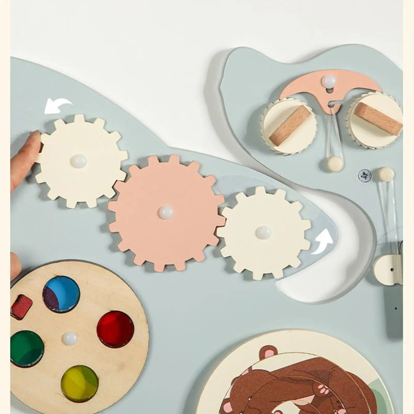 11-in-1 Kids Wall Busy Panels Wooden Sensory Board Montessori Sensory Learning Activity Center for Children Playroom Toys