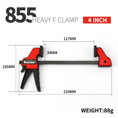 Handed Bar Clamp 4 6 12 Inch Quick Ratchet F Clamp Heavy Duty Wood Working Work Bar Clamp Clip Kit Woodworking Reverse clamping 100 150 300mm