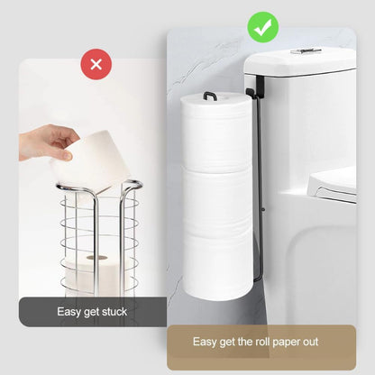 Freestanding Toilet Paper Holder with Storage – Holds 3 Spare Rolls, Heavy-Duty Steel, Chrome Finish, Easy Assembly, Space-Saving Bathroom Organizer