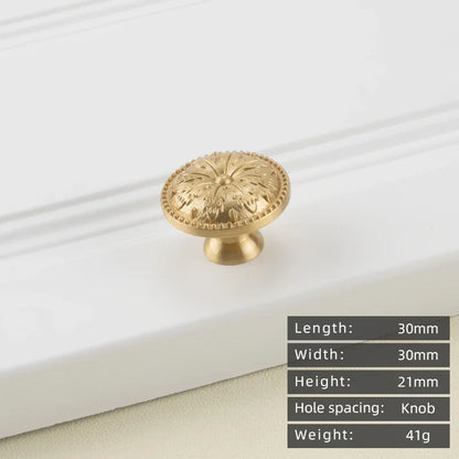 Cabinet Handles Brushed Brass Kitchen Knobs European style minimalist solid brass cabinet DIY pull handle classical luxury drawer gold knob cabinet door long handle