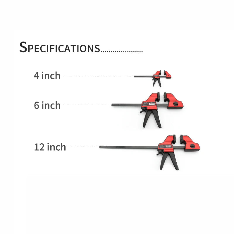 Handed Bar Clamp 4 6 12 Inch Quick Ratchet F Clamp Heavy Duty Wood Working Work Bar Clamp Clip Kit Woodworking Reverse clamping 100 150 300mm