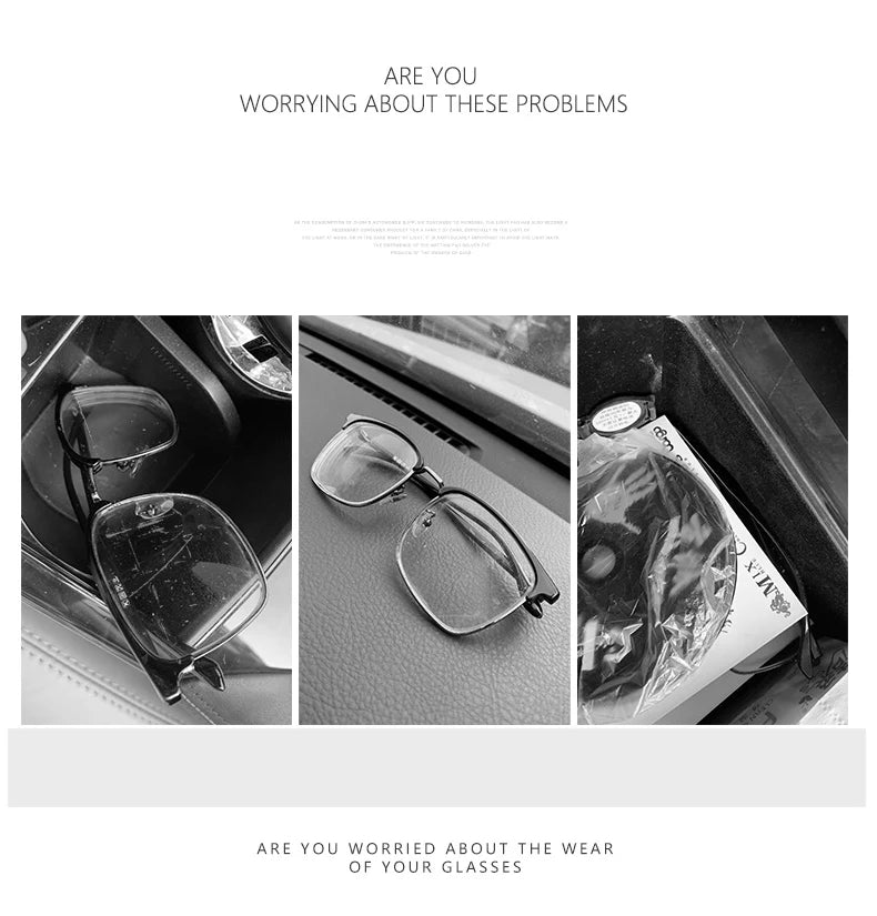 Car Sun Visor Suede Leather Sunglasses Case Microsoft Eyeglasses Hanger Car Glasses Holder Glasses Box Organizer Mount