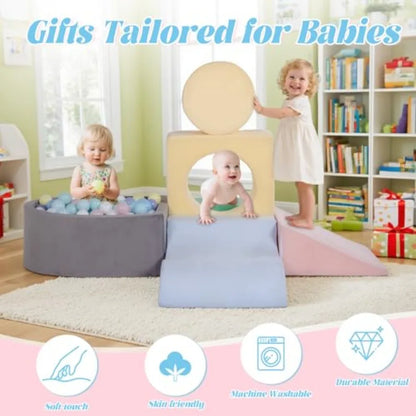 Climbing Toys for Toddlers 1-3 Foam Climb Blocks for Baby6-Piece Baby Climbing Crawling Toys Soft Foam Blocks Activity