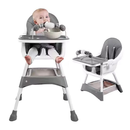 Baby High Chair, Convertible Infant Feeding Chair for Babies & Toddlers Table, Dining Booster Seat with Removable Tray