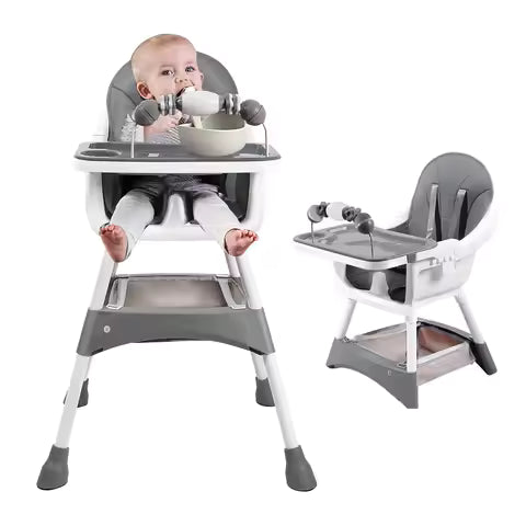 Baby High Chair, Convertible Infant Feeding Chair for Babies & Toddlers Table, Dining Booster Seat with Removable Tray