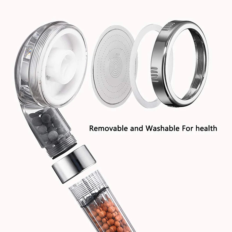 Filtered Shower Head with Handheld, New 3 Functions High Pressure SPA Water Saving Handheld Rainfall Anion Filter Shower