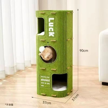 Multi-layer Cat Bed Closed Safety Cat Nest Wear-resistant Felt Cat Climbing Frame Indoor Integrated Pet Toys for All Seasons