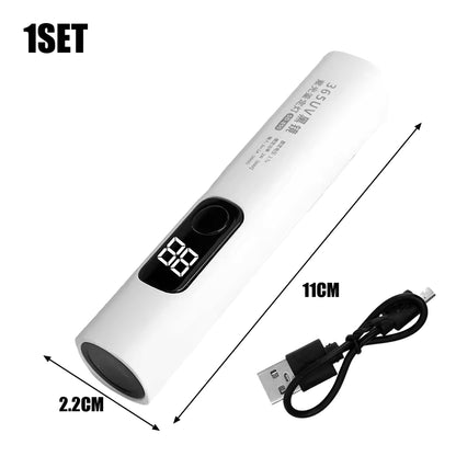 Blacklight Flashlight ,  365nm Purple Light Lamp BlackLight Banknote Detection USB Charging Flashlight Curing Colloidal Pet Moss Cat Stains Detector