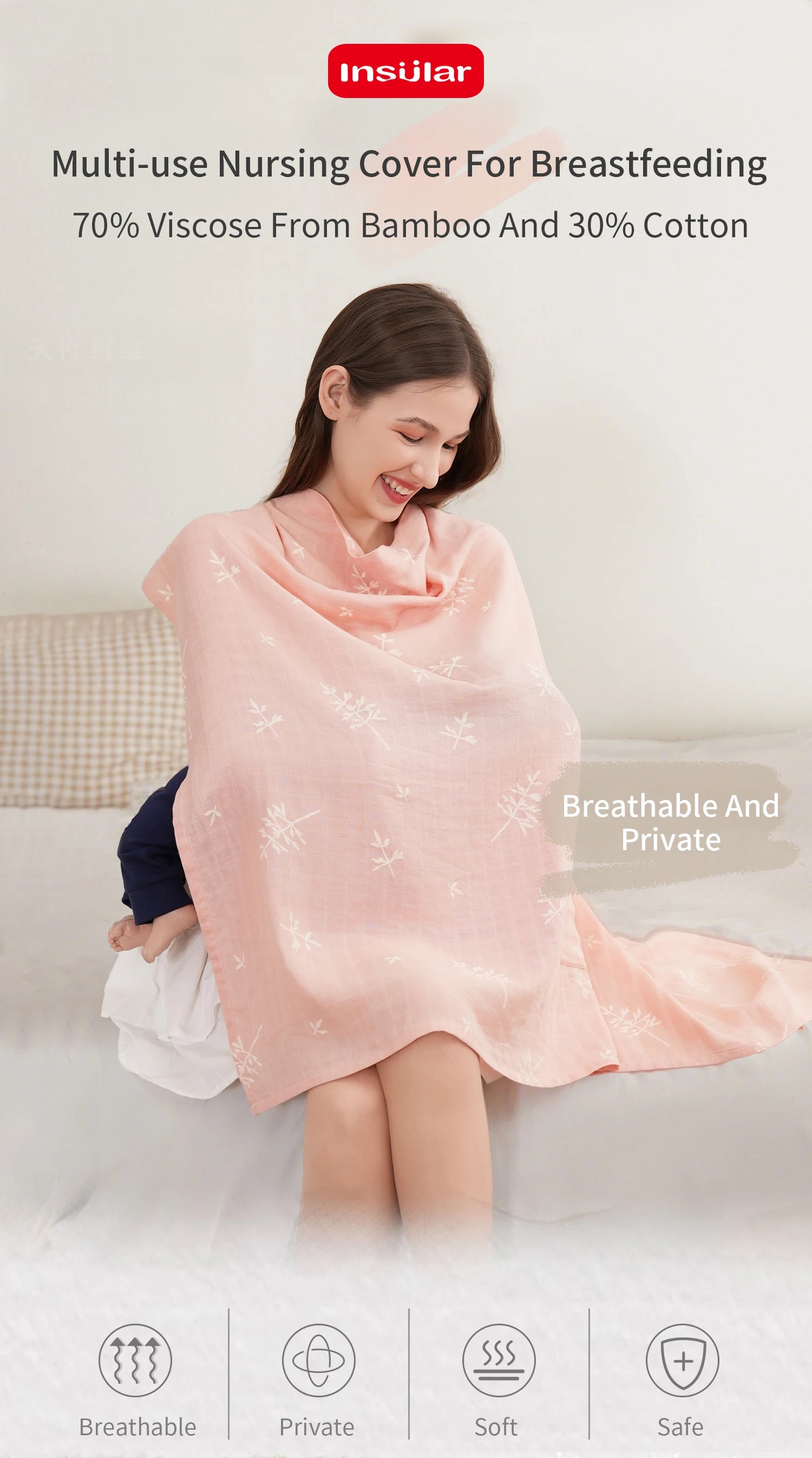 Women Breastfeeding Towel Insular Baby Blanket Cover Pregnant Prevent Exposure Scarf Bamboo Cotton Shawl Stroller Nursing Cover