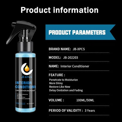 Plastic Leather Restorer Interior Trim Conditioner Polish Shine Cleaner Restore New Black Color Fading Repair Car Care Detail