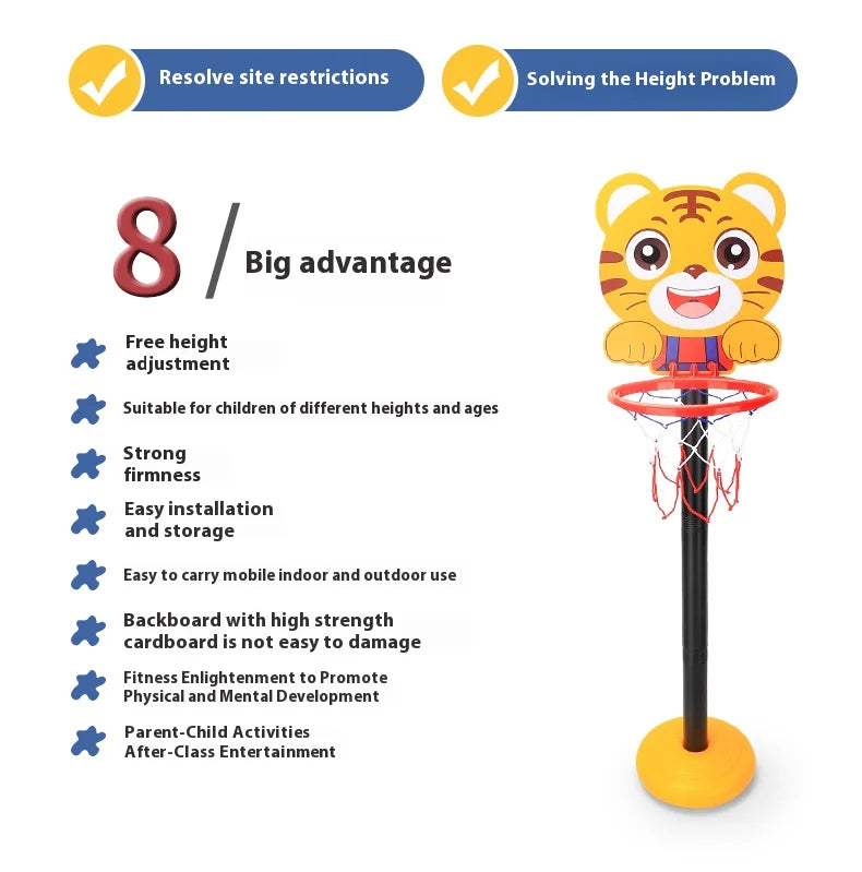 Children's Version Vertical Adjustable Lifting Basketball Rack Outdoor Home Indoor Sports Crtoon Rebound Parent-child Interacti