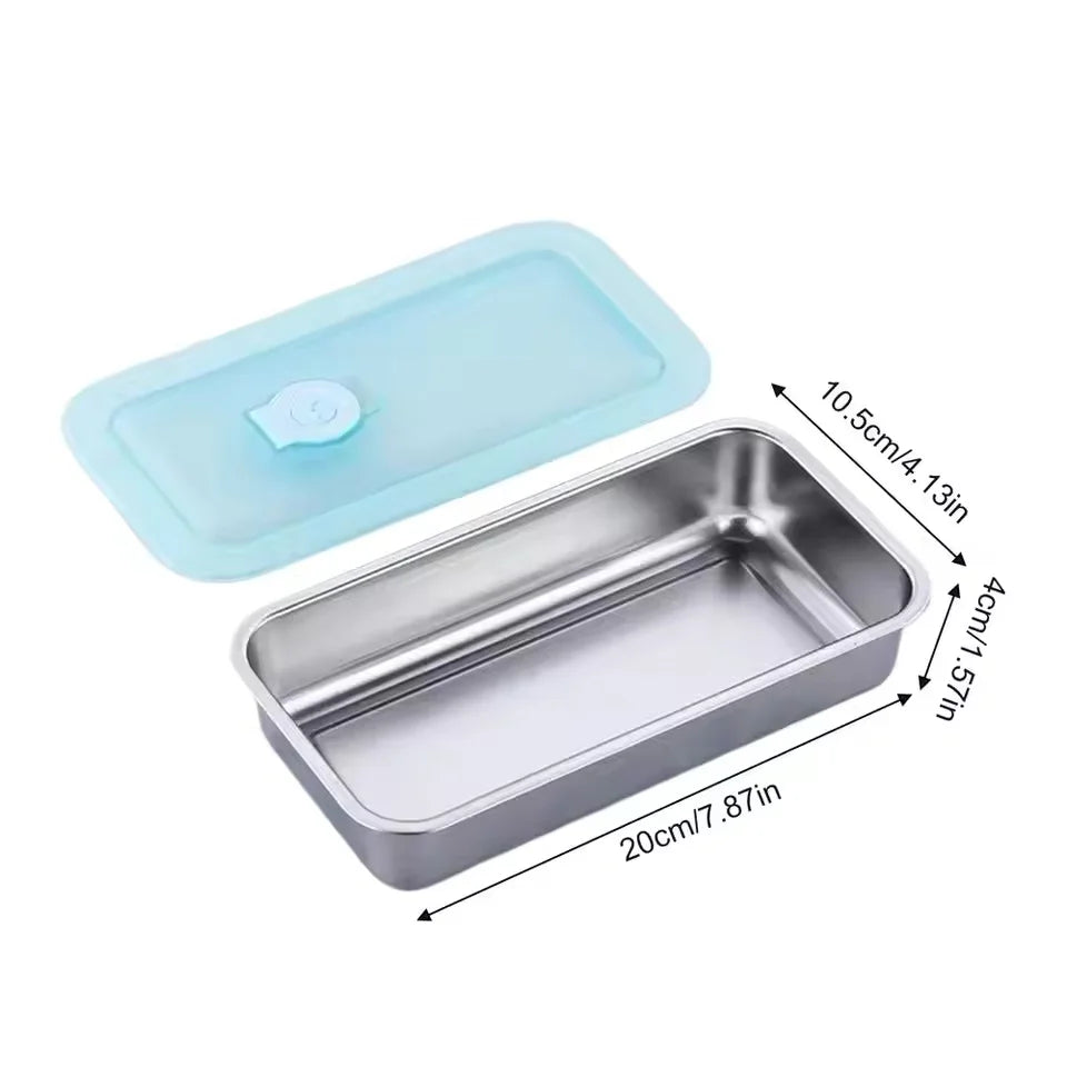 Stainless Steel Snack Containers Double Compartment Reusable Snack Containers Leak-proof Lunch Boxes For Outdoor Camping Picnic
