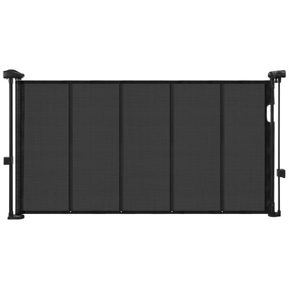 SucceBuy 55/71/110in Retractable Baby Gate 34in Tall Extends Wide Retractable Gate for Kids Pets Mesh Material Easy to Install